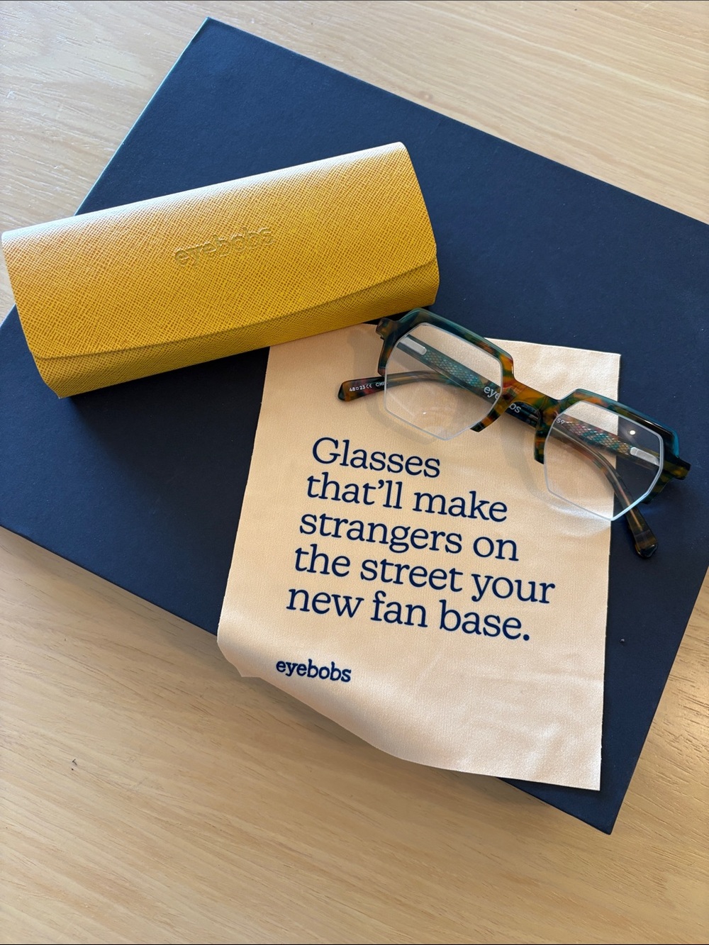 Eyebobs readers  Tortoiseshell Rectangular Glasses with Yellow Case